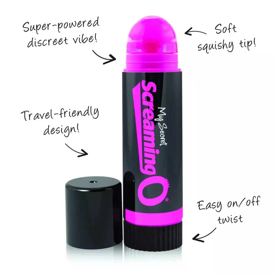The Screaming O My Secret Vibrating Lip Balm rožinis mini intymus prietaisas