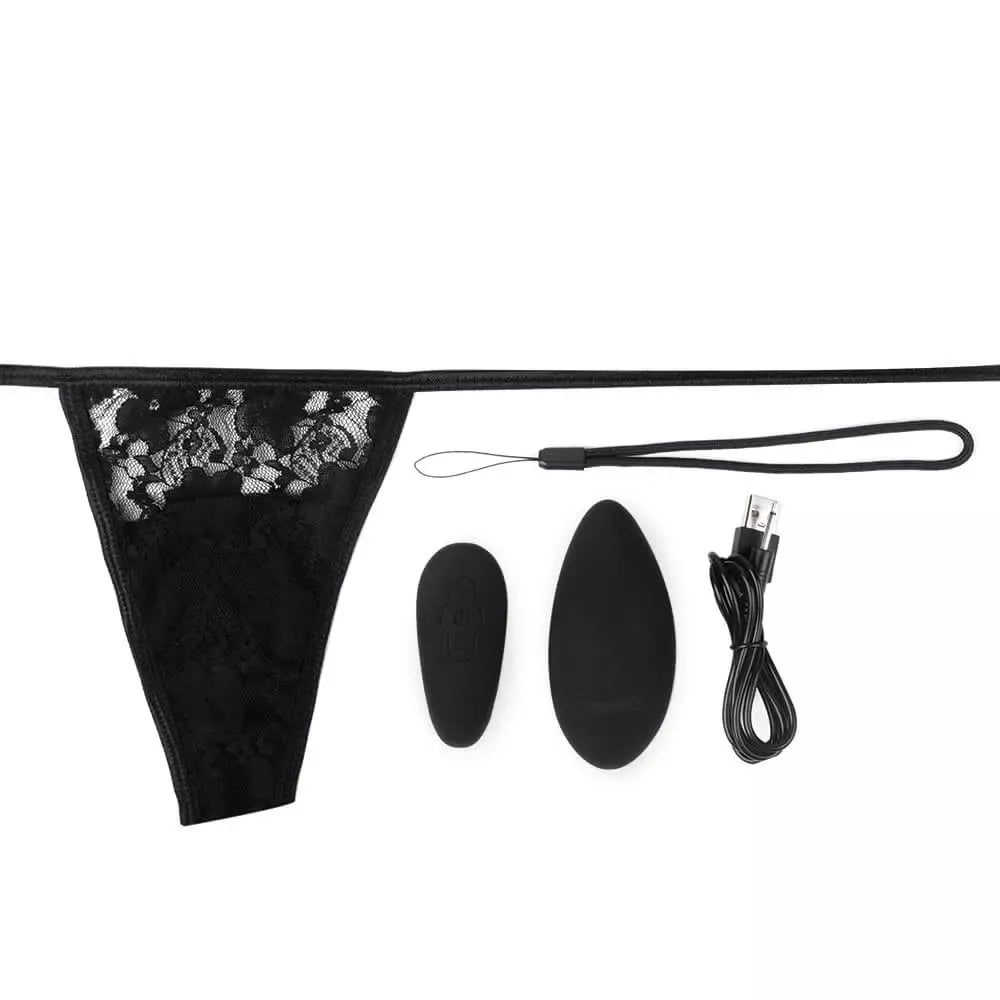 The Screaming O Premium Ergonomic Panty Set Black įkraunamas su nuotolinio valdymo pulteliu