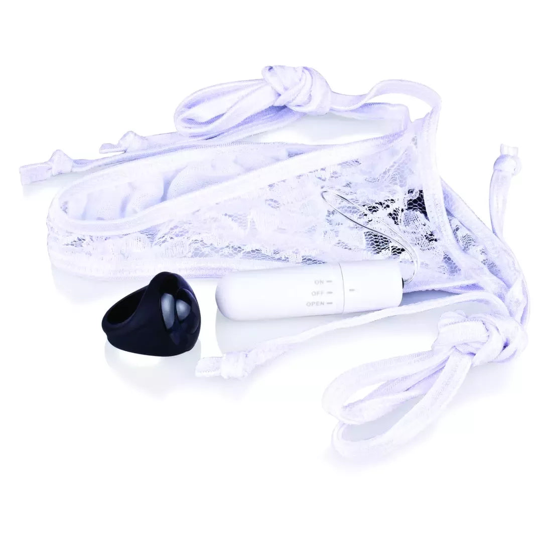 The Screaming O Remote Control Intimate Panty Vibe Set White, reguliuojamas