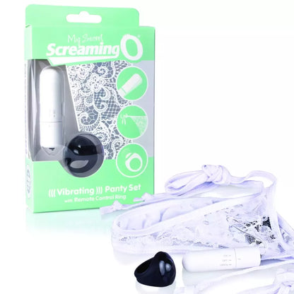 The Screaming O Remote Control Intimate Panty Vibe Set White, reguliuojamas