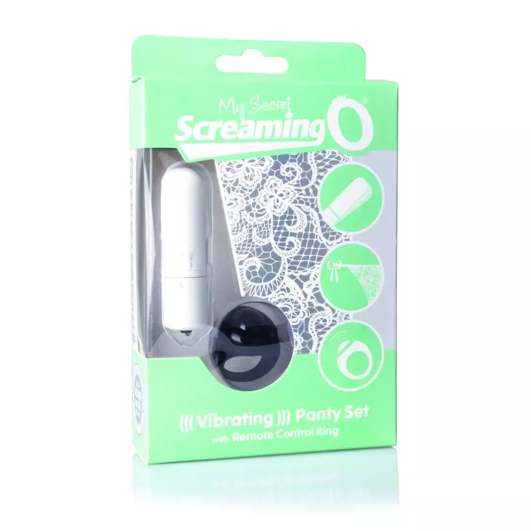 The Screaming O Remote Control Intimate Panty Vibe Set White, reguliuojamas