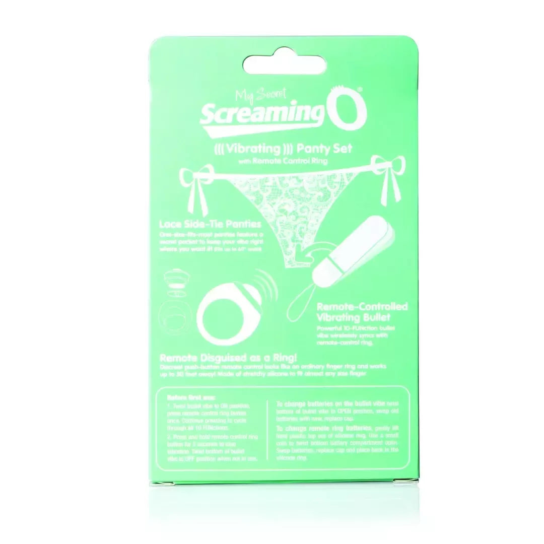The Screaming O Remote Control Intimate Panty Vibe Set White, reguliuojamas