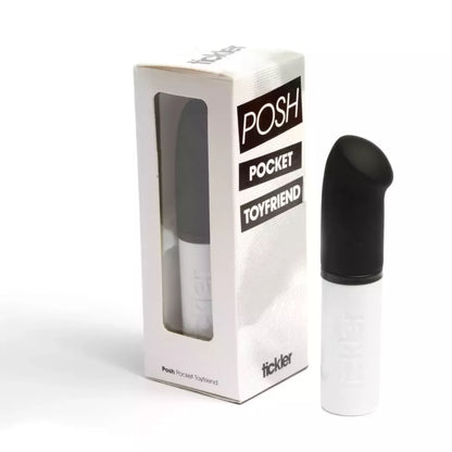 Tickler Vibes Posh Pocket – kompaktinis silikoninis juodas modelis 90 mm