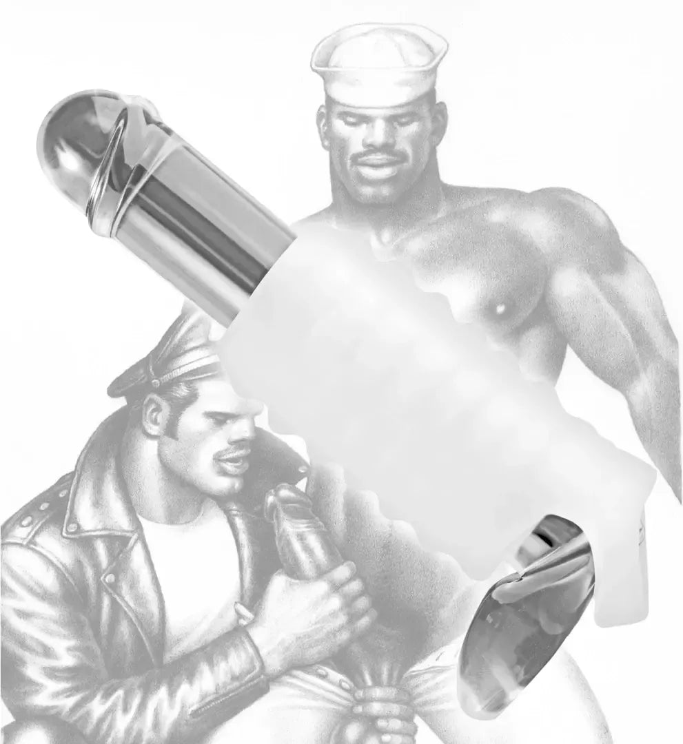 Tom of Finland itin švelni briaunuota mova su dirželiu kamuoliukui, tampri