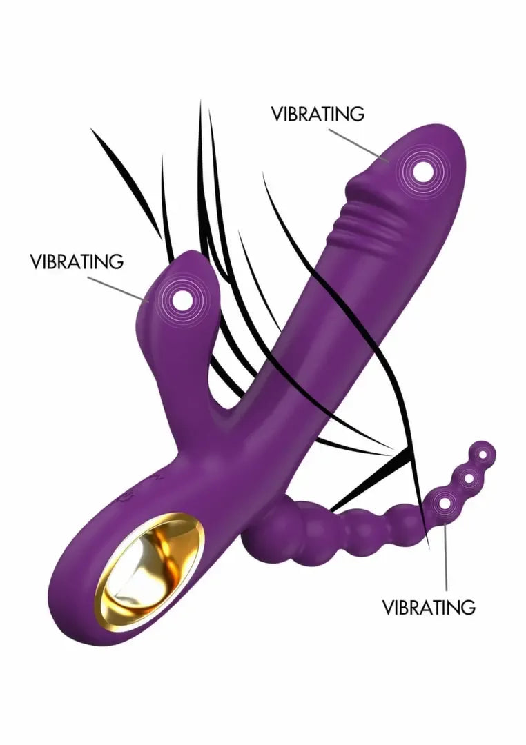 TOYJOY Caleona Triple Temptation vibratorius su trimis zonomis, rožinis, 10 režimų, 8713221841834