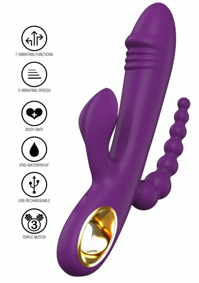 TOYJOY Caleona Triple Temptation vibratorius su trimis zonomis, rožinis, 10 režimų, 8713221841834