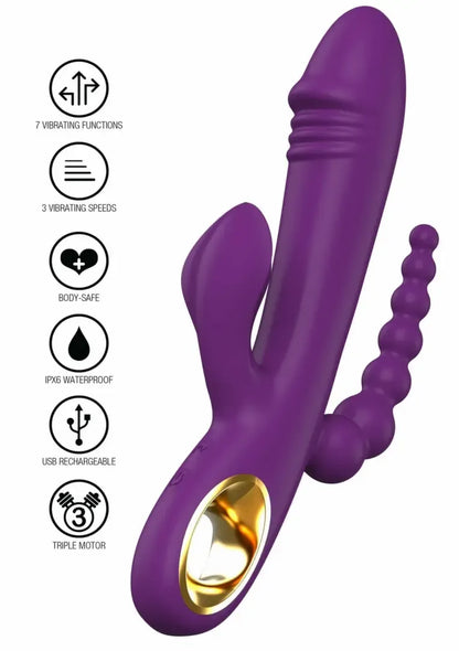 TOYJOY Caleona Triple Temptation vibratorius su trimis zonomis, rožinis, 10 režimų, 8713221841834