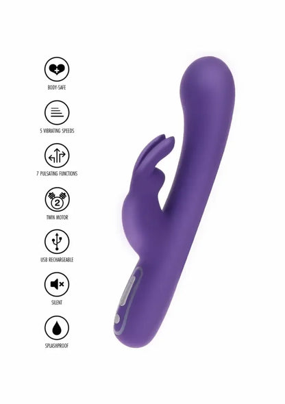 ToyJoy Love Rabbit Exciting Rabbit vibratorius, silikoninis, 7 režimai, USB, rožinis