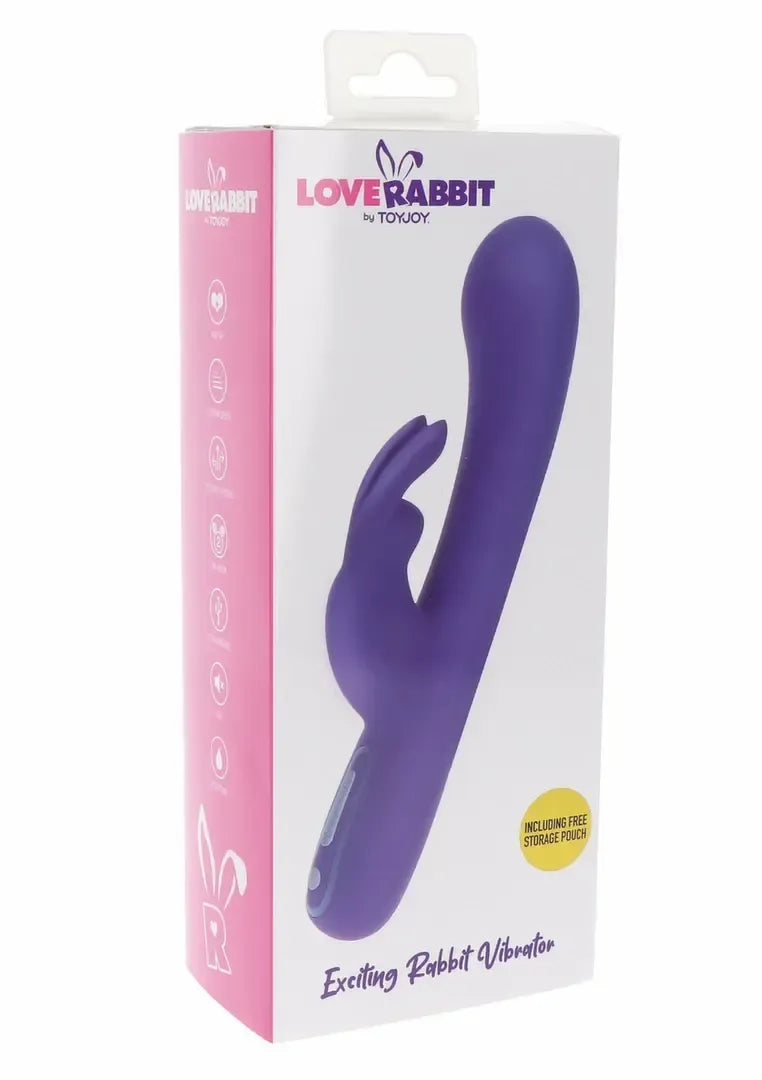 ToyJoy Love Rabbit Exciting Rabbit vibratorius, silikoninis, 7 režimai, USB, rožinis