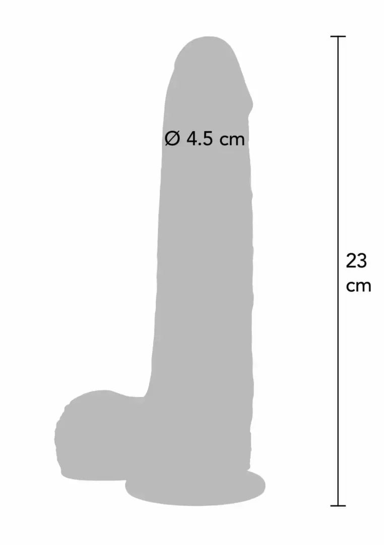 TOYJOY vibruojantis silikoninis modelis su judančiu paviršiumi, 23 cm, dvigubo tankio, įkraunamas per USB