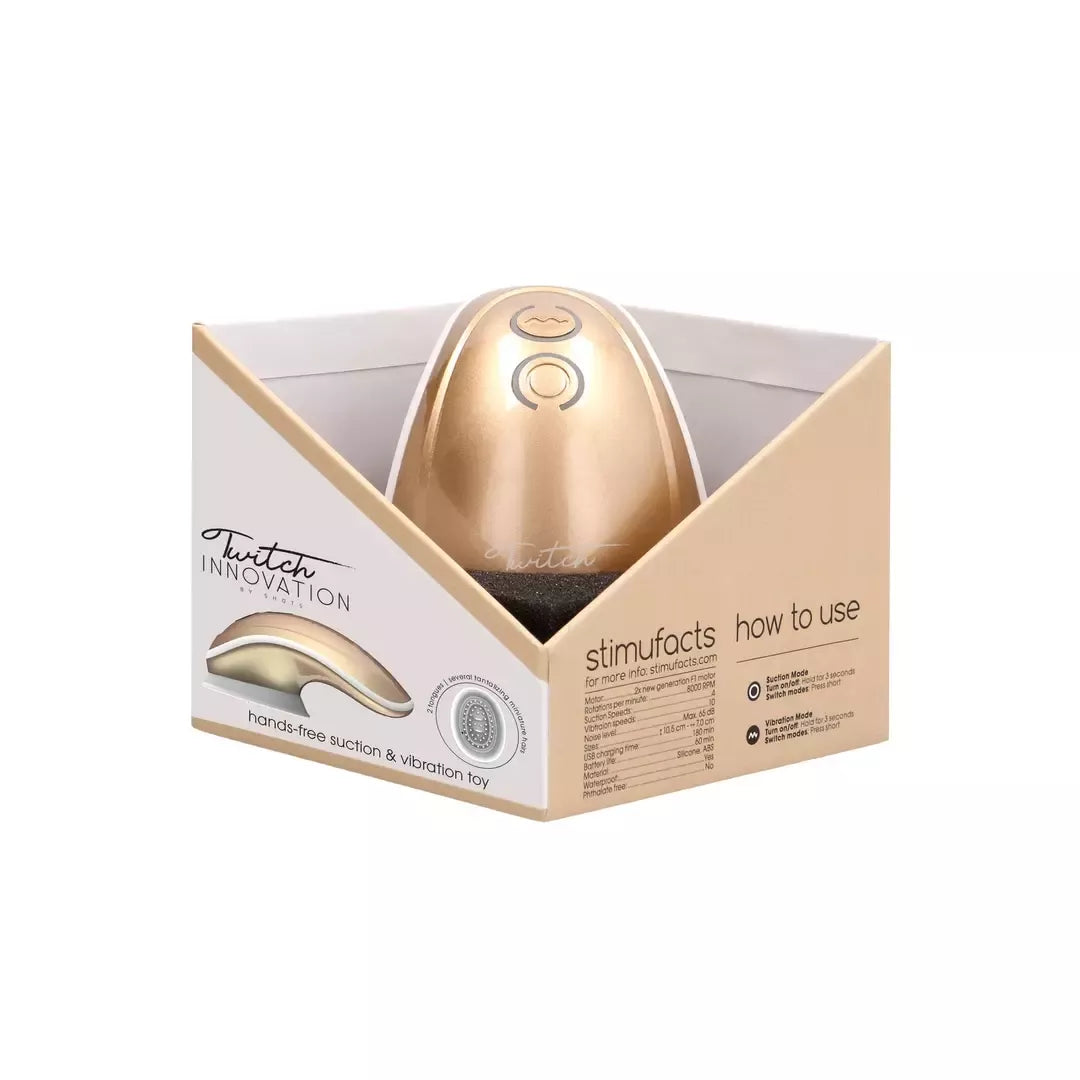 Twitch Handsfree Intimate Machine su siurbimo ir dviguba vibracijos sistema