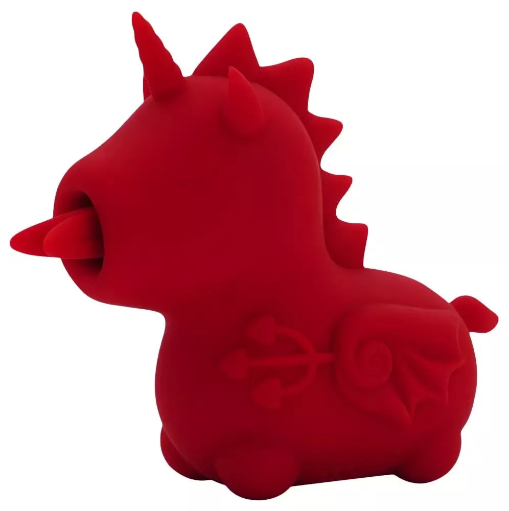 Unihorn Blaze Diablo liežuvio judesių silikoninis intymus prietaisas 9 cm raudonas