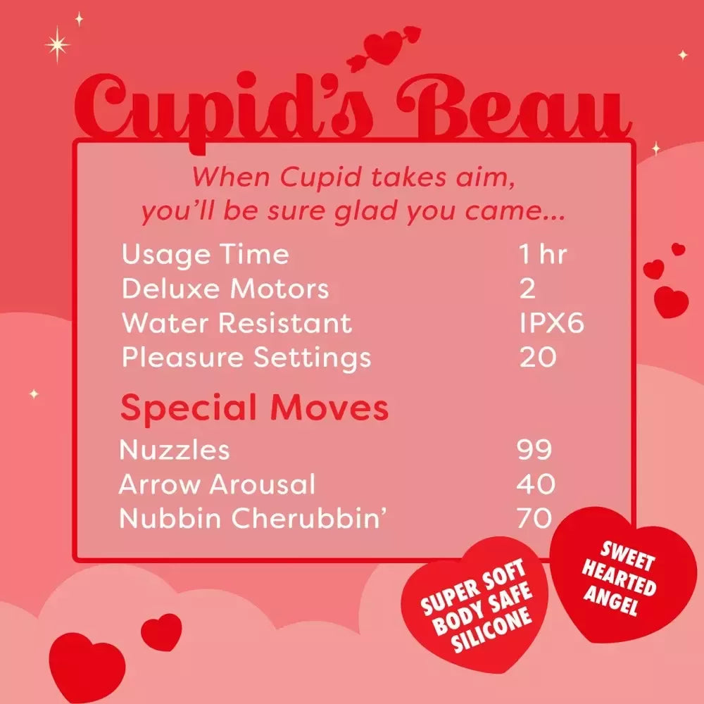Unihorn Cupids Beau širdelės formos liežuvėlio vibratorius, rožinis, 9 cm