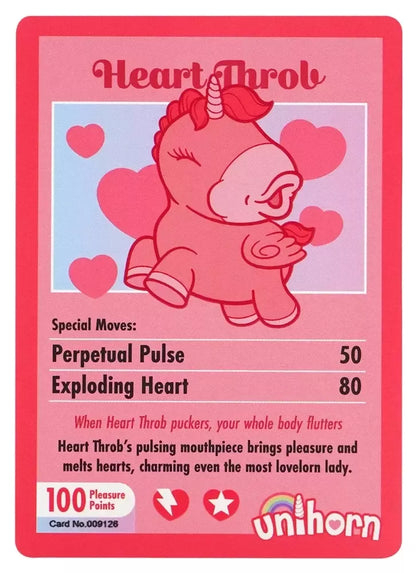 Unihorn Heart Throb intymus dviejų variklių silikoninis prietaisas, rožinis, 9 cm