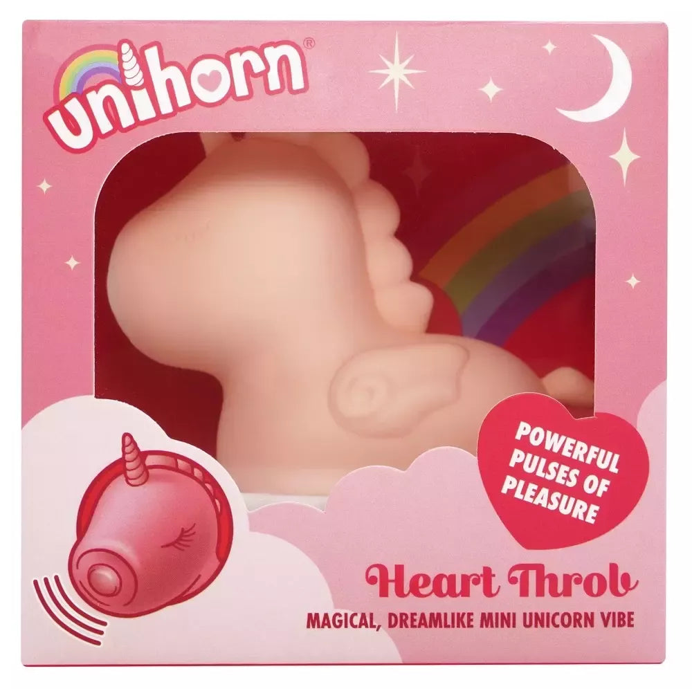 Unihorn Heart Throb intymus dviejų variklių silikoninis prietaisas, rožinis, 9 cm