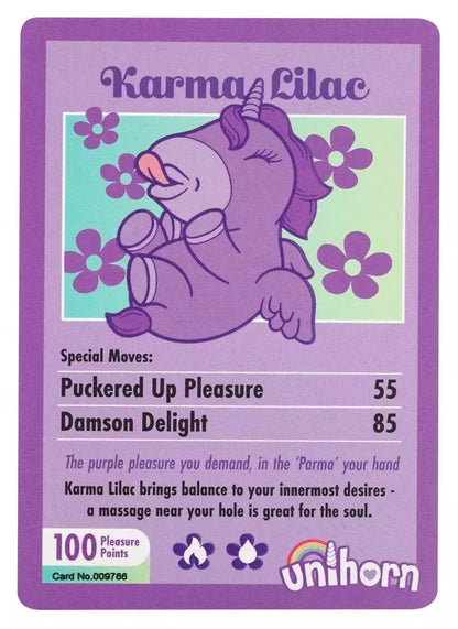Unihorn Karma Lilac intymus masažuoklis, silikoninis, su dviem varikliais, įkraunamas