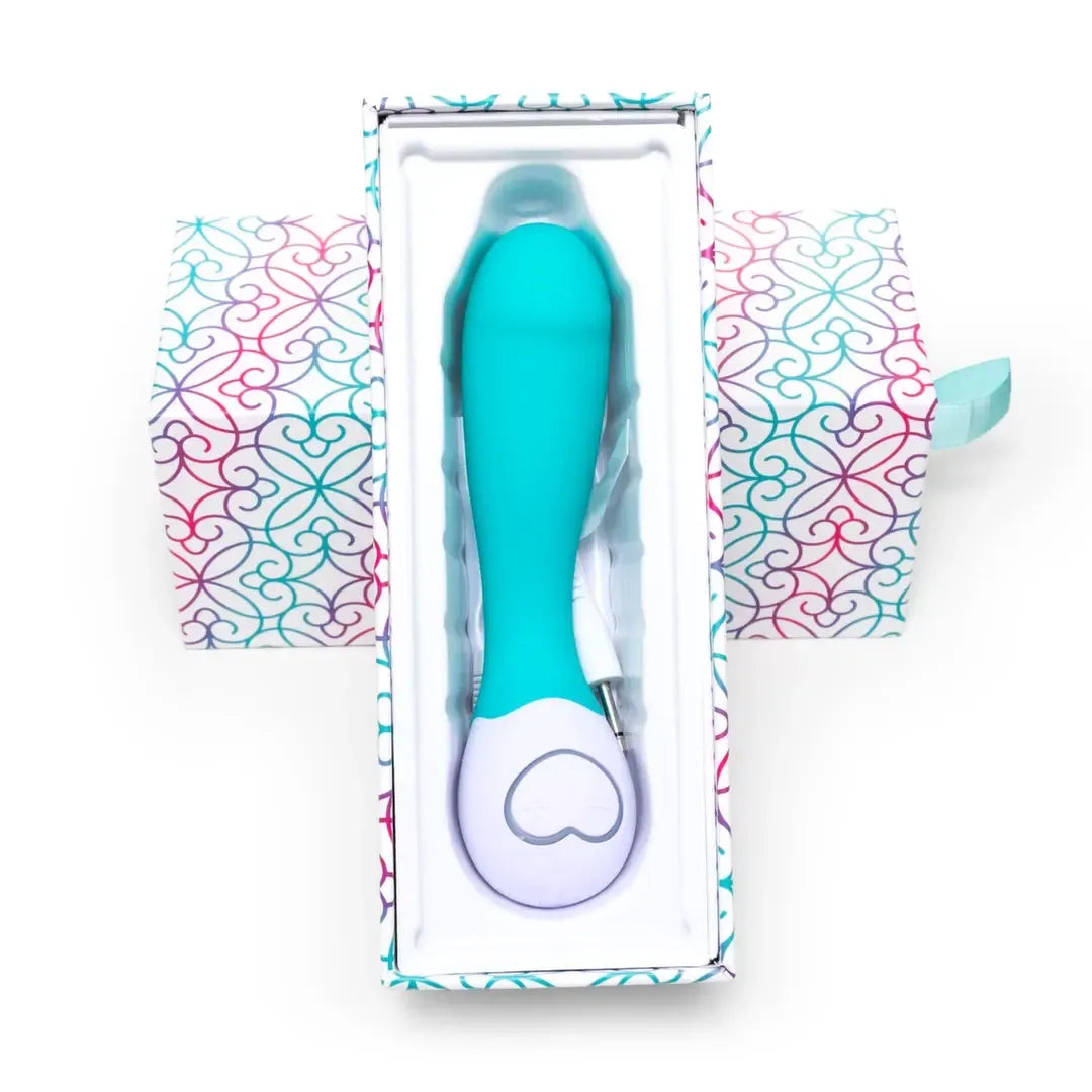 USB įkraunamas OhMiBod Lovelife Cuddle Mini turkio spalvos G taško masažuoklis