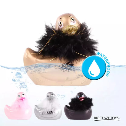 Vandeniui atsparus masažuoklis Big Teaze Toys I Rub My Duckie 2.0 Paris Gold