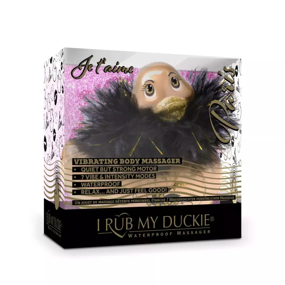 Vandeniui atsparus masažuoklis Big Teaze Toys I Rub My Duckie 2.0 Paris Gold