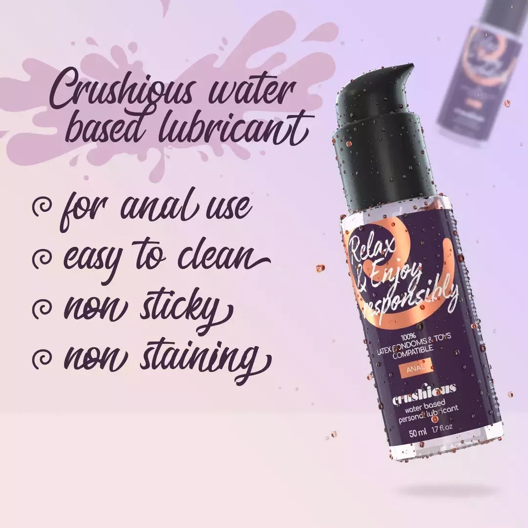 Vandens pagrindo lubrikantas Crushious 50ml – švelni formulė, anulinei priežiūrai, su apsauginiu dangteliu