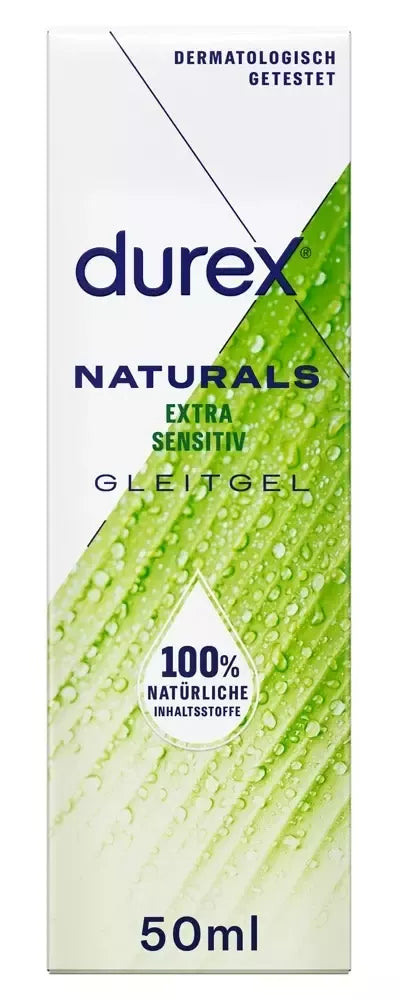 Vandens pagrindo lubrikantas Durex Naturals, 50 ml – švelni formulė, neutralus pH
