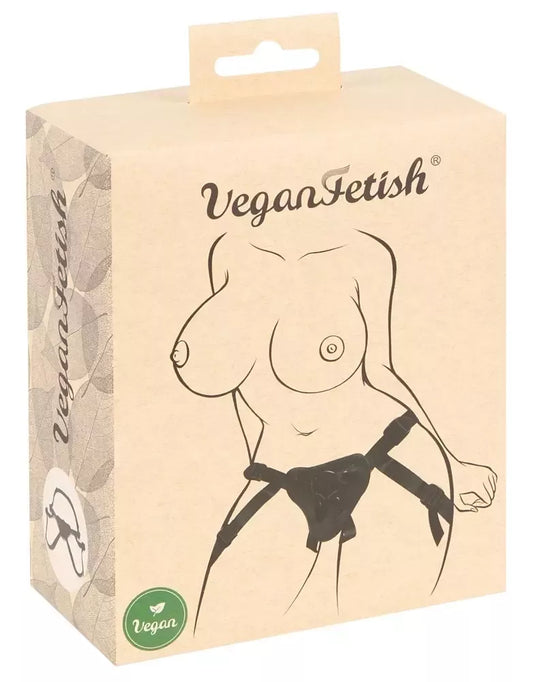 Vegan Fetish veganiški reguliuojami diržai su dildo laikikliu S-L, odos išvaizdos