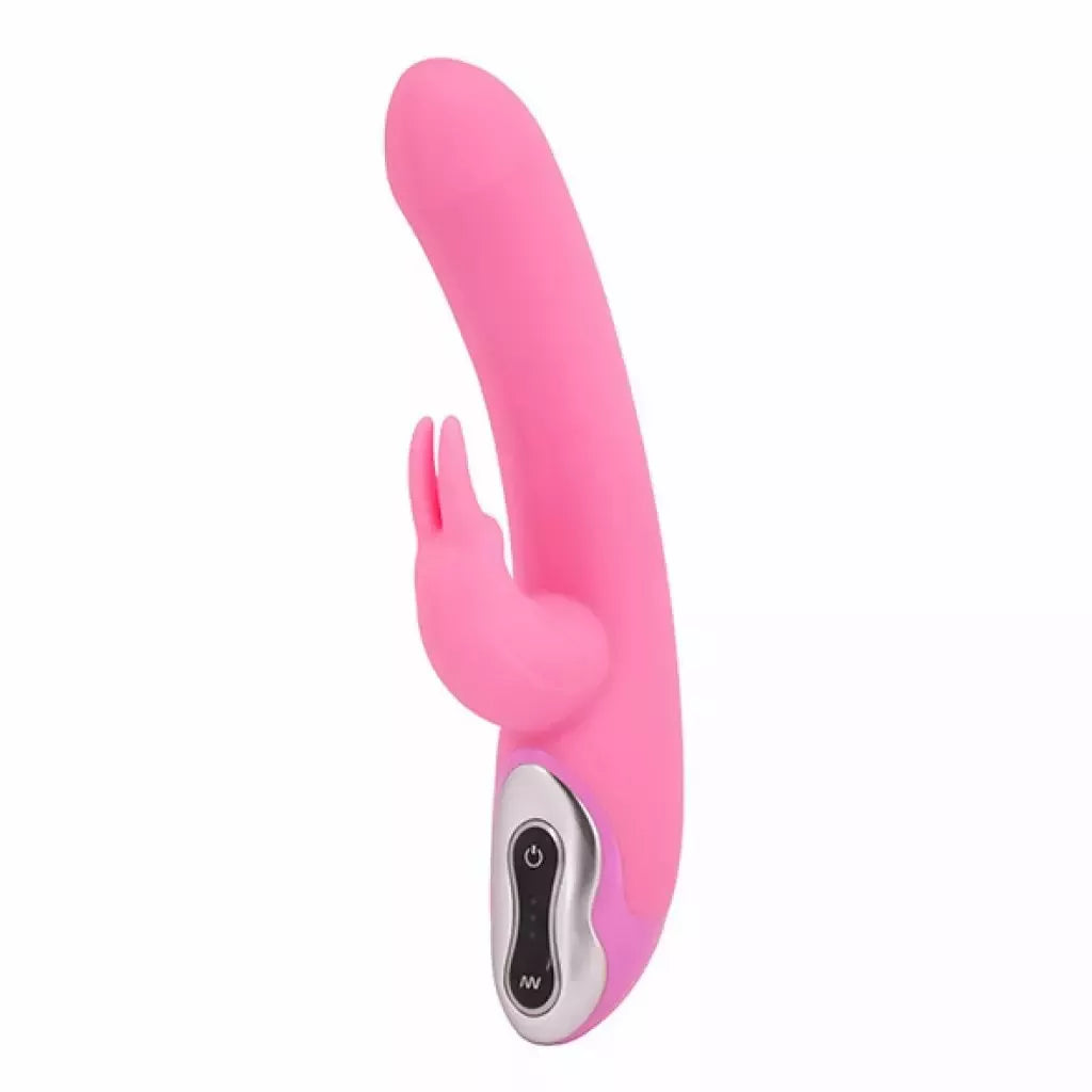 Vibe Therapy Tri Rabbit Pink intymus masažuoklis, silikoninis, 21 cm
