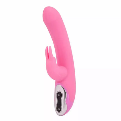 Vibe Therapy Tri Rabbit Pink intymus masažuoklis, silikoninis, 21 cm