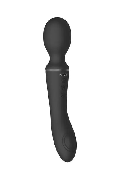 VIVE by Shots Enora Wand Massager Black – dvigubas variklis, atsparus vandeniui, 10 režimų