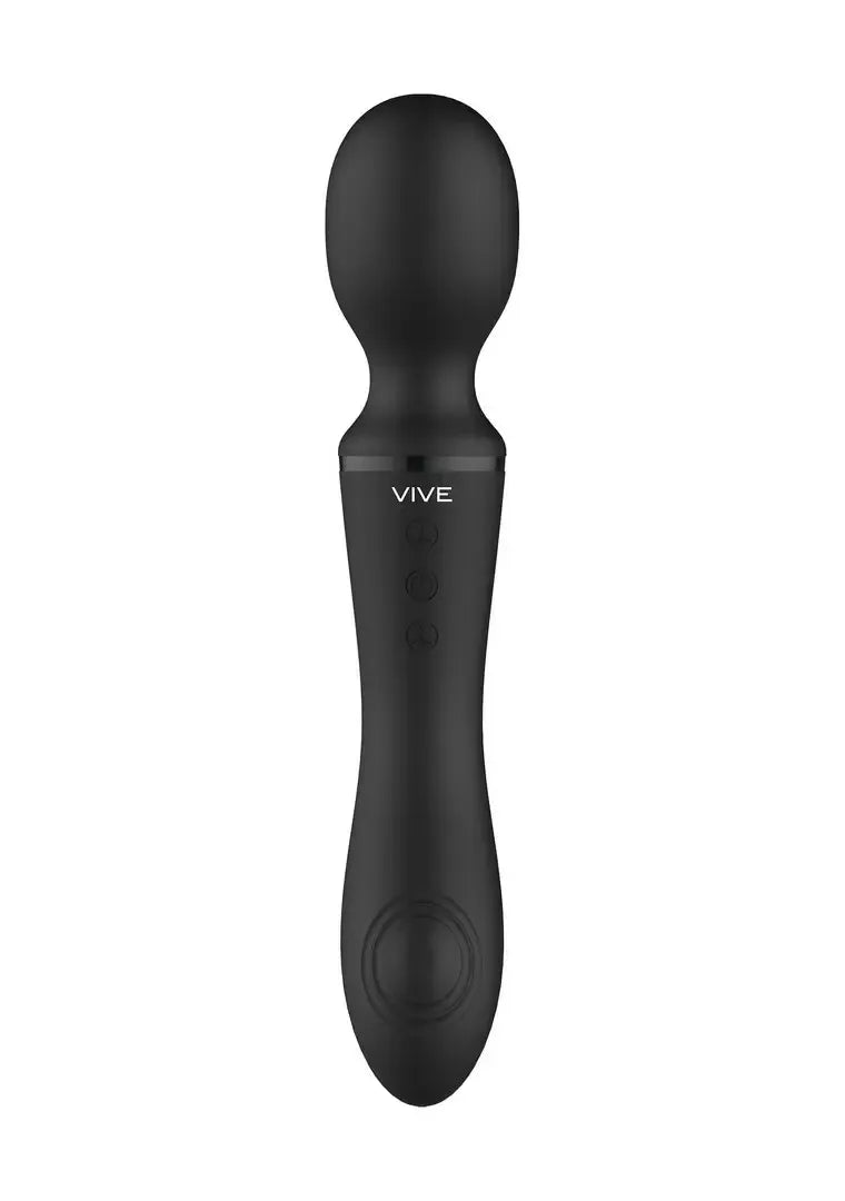 VIVE by Shots Enora Wand Massager Black – dvigubas variklis, atsparus vandeniui, 10 režimų