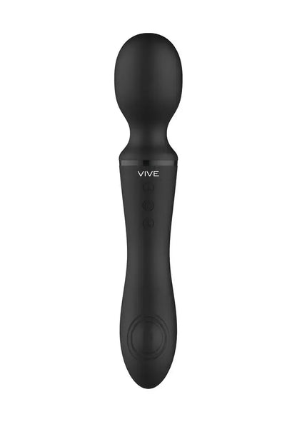 VIVE by Shots Enora Wand Massager Black – dvigubas variklis, atsparus vandeniui, 10 režimų