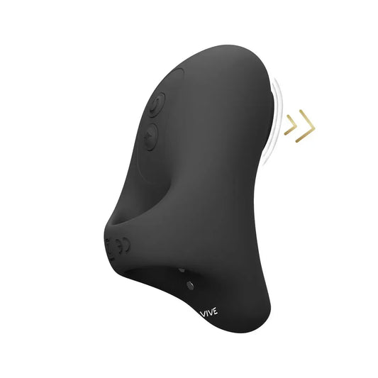 VIVE Hana Black – ergonomiškas pulsuojančių bangų pirštinis vibratorius su įkrovimo funkcija