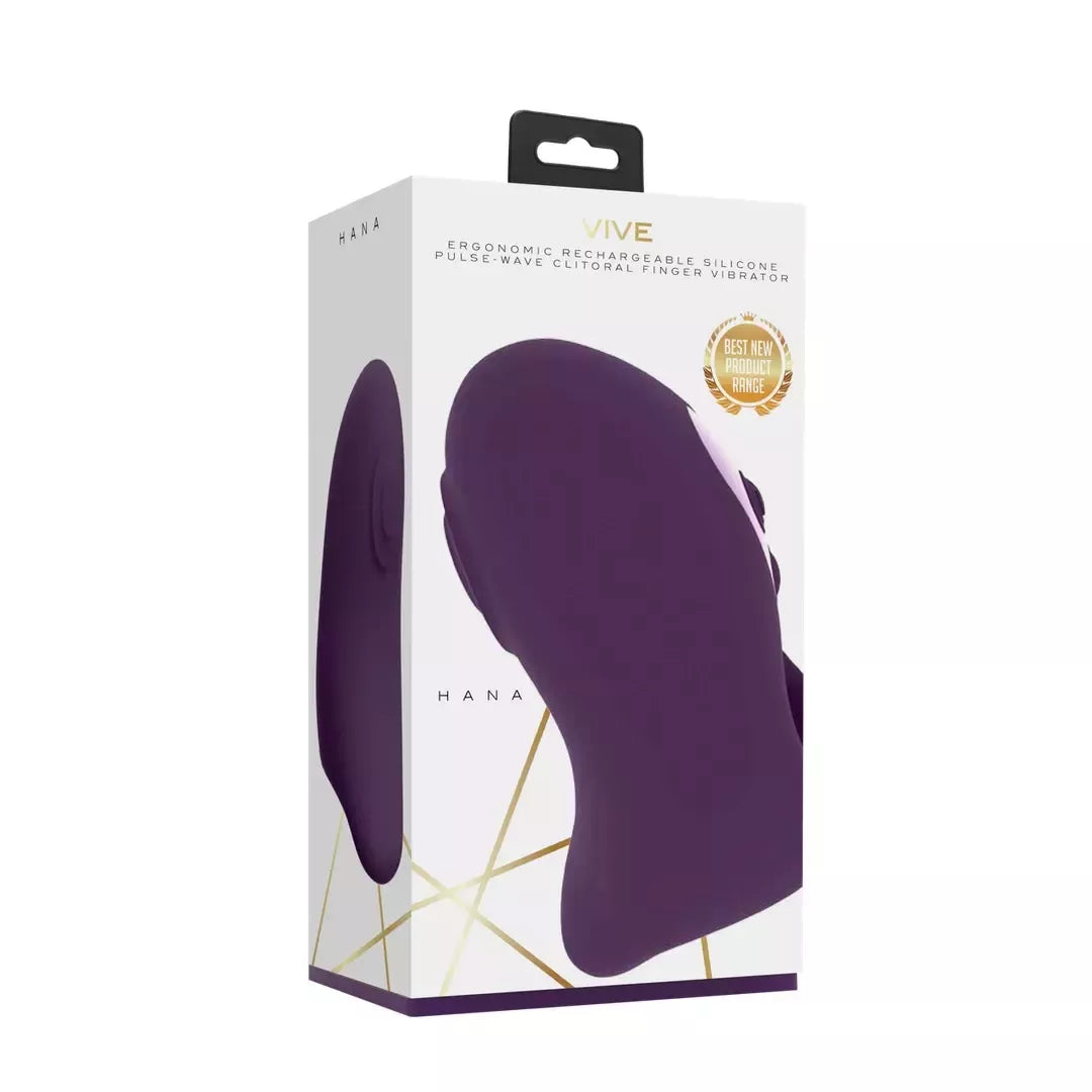VIVE Hana Pulse Wave pirštinis vibratorius, violetinis – ergonomiškas, 10 režimų, atsparus vandeniui