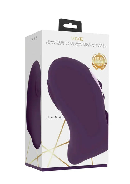 VIVE Hana Pulse Wave pirštinis vibromasuoklis, violetinis – ergonomiškas, 10 režimų, atsparus vandeniui