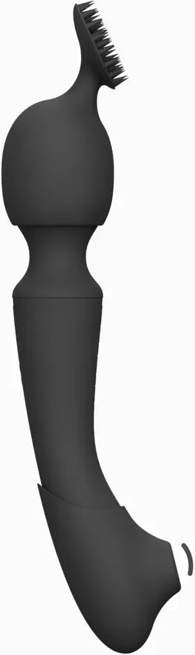 VIVE NAMI Pulse Wave vibruojantis masažuoklis, juodas – dvigubas variklis, 4 priedai