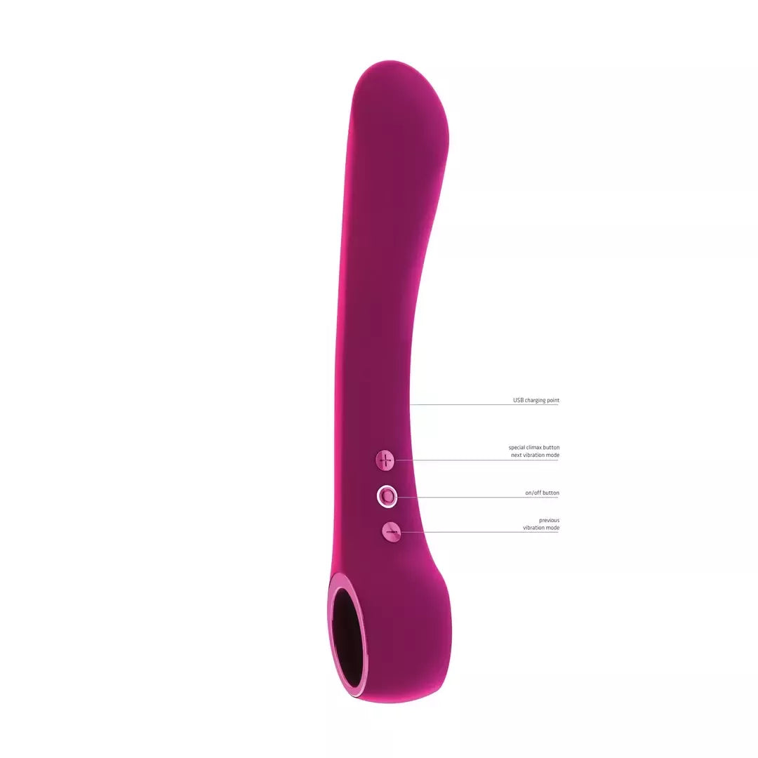 „Vive Ombra“ lankstus vibratorius, rožinis – lankstus, ergonomiškas, atsparus vandeniui