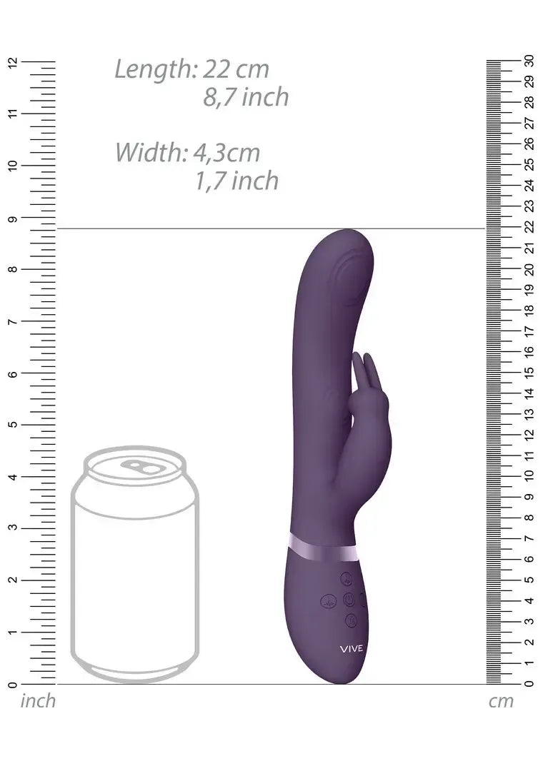VIVE045 dvigubo pulso bangų sistemos triušio tipo vibratorius, violetinis