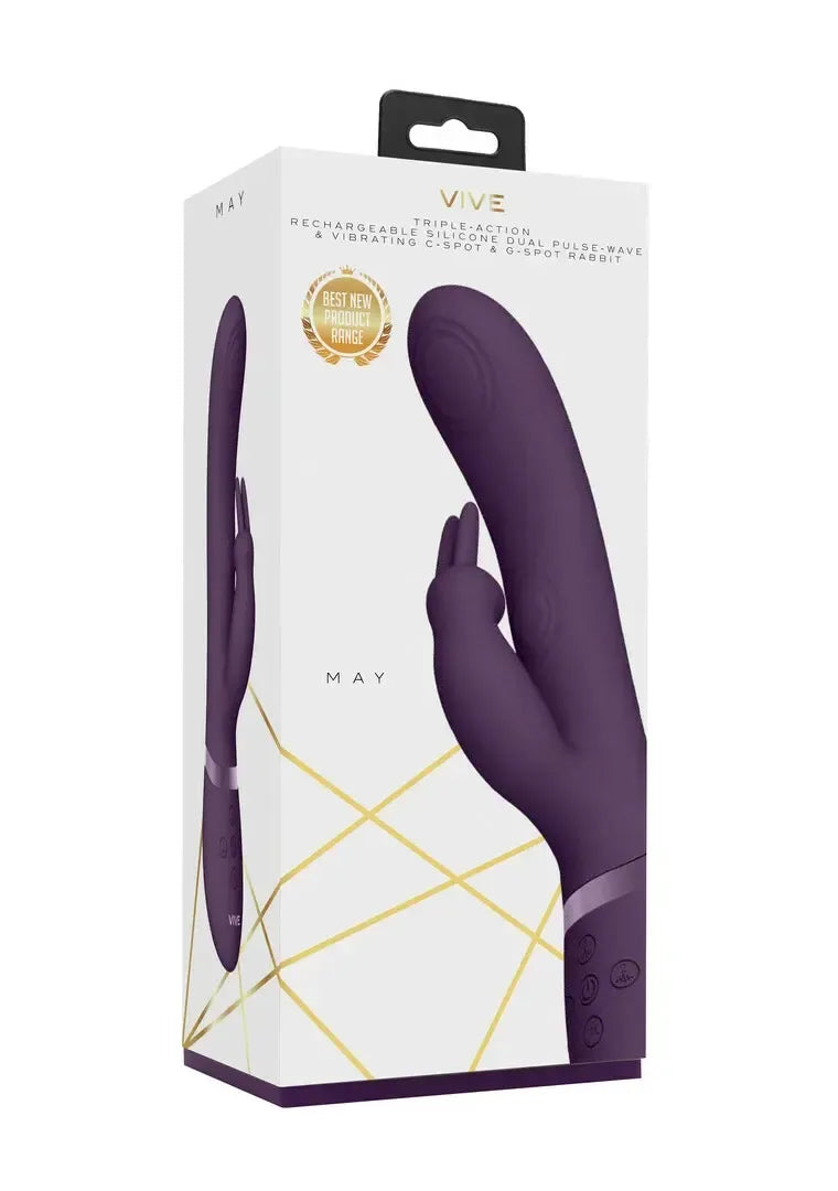 VIVE045 dvigubo pulso bangų sistemos triušio tipo vibratorius, violetinis