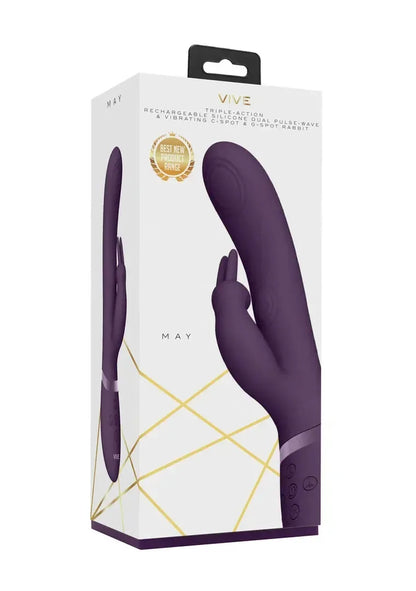 VIVE045 dvigubo pulso bangų sistemos triušio tipo vibratorius, violetinis