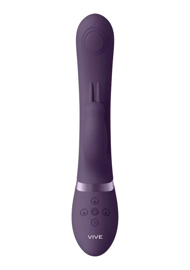 VIVE045 dvigubo pulso bangų sistemos triušio tipo vibratorius, violetinis