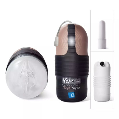 Vulcan Intimate Machine Vibrating Tight Model 15 cm, juoda/smėlio