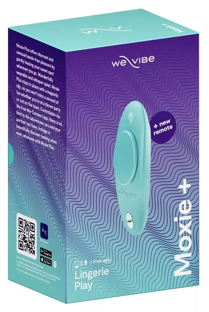 We-Vibe Moxie+ Aqua diskretiškas nešiojamas vibro-kiaušinis su nuotolinio valdymo pulteliu ir programėle
