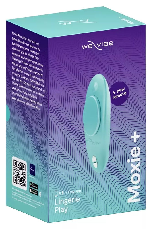 We-Vibe Moxie+ Aqua diskretiškas nešiojamas vibro-kiaušinis su nuotolinio valdymo pulteliu ir programėle