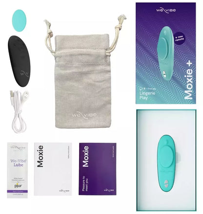 We-Vibe Moxie+ Aqua diskretiškas nešiojamas vibro-kiaušinis su nuotolinio valdymo pulteliu ir programėle