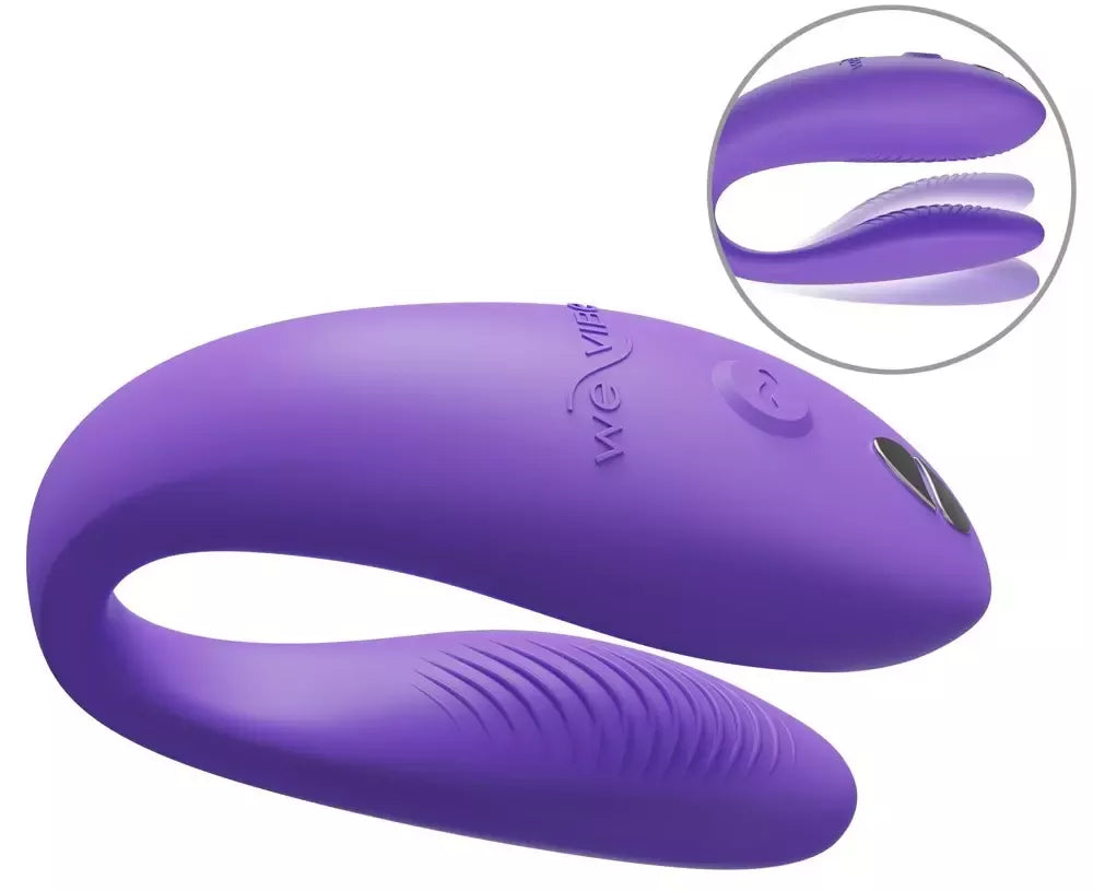 We-Vibe Sync Go Purple – dvigubas nešiojamas vibratorius, valdomas programėle, silikoninis