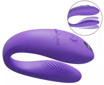 We-Vibe Sync Go Purple – dvigubas nešiojamas vibratorius, valdomas programėle, silikoninis