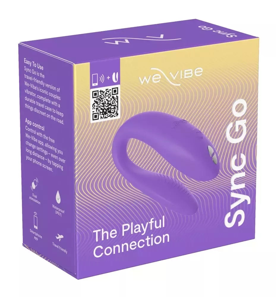We-Vibe Sync Go Purple – dvigubas nešiojamas vibratorius, valdomas programėle, silikoninis