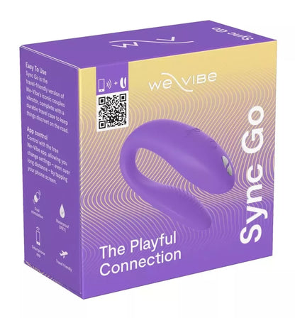 We-Vibe Sync Go Purple – dvigubas nešiojamas vibratorius, valdomas programėle, silikoninis