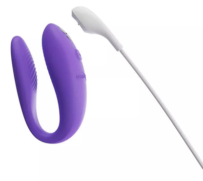 We-Vibe Sync Go Purple – dvigubas nešiojamas vibratorius, valdomas programėle, silikoninis