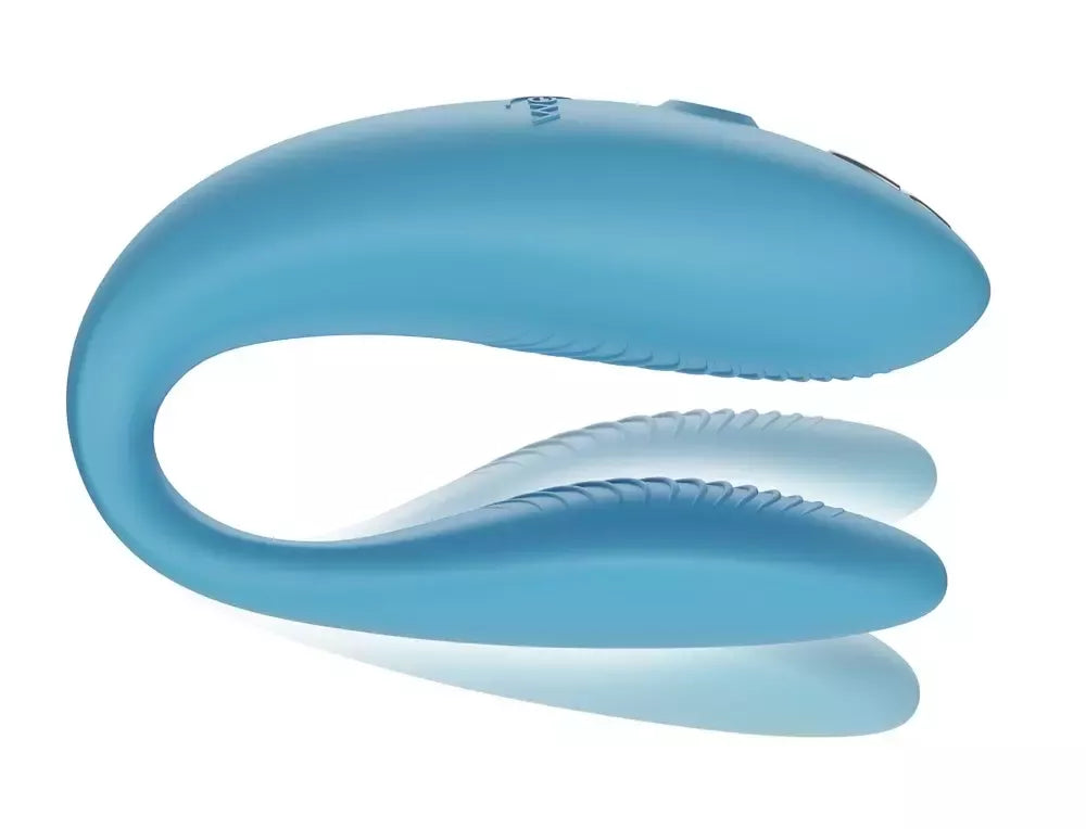 We-Vibe Sync Go Turquoise dvigubas vibratorius poroms, valdomas programėle, 7,7 cm